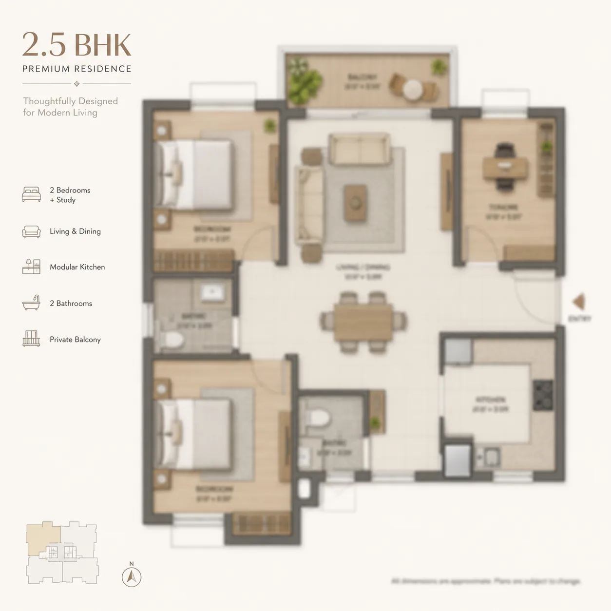 Nambiar Kanakapura Road 2.5 BHK floor plan