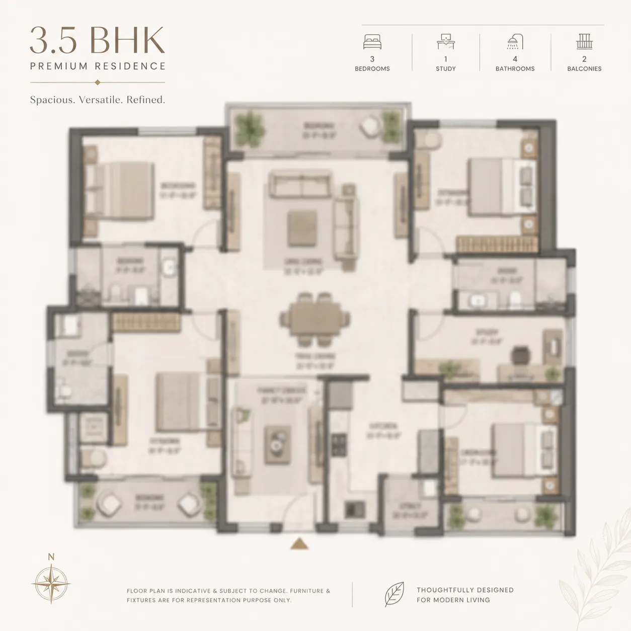 Nambiar Kanakapura Road 3.5 BHK floor plan